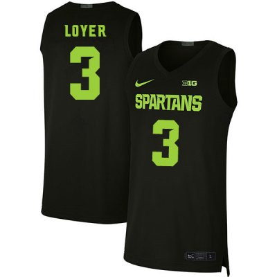 Men Foster Loyer Michigan State Spartans #3 Nike NCAA Black Authentic College Stitched Basketball Jersey SU50R05LB